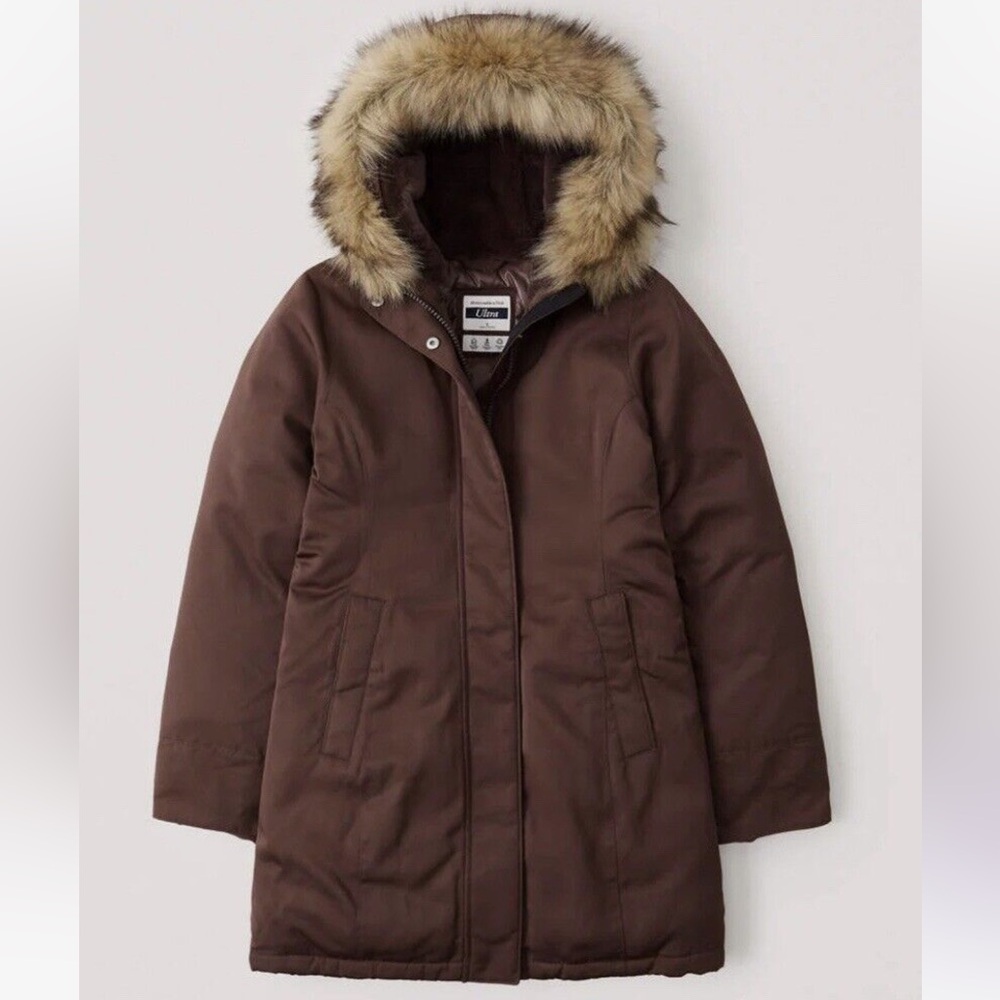 A&F Hooded Ultra Tech Parka Brown